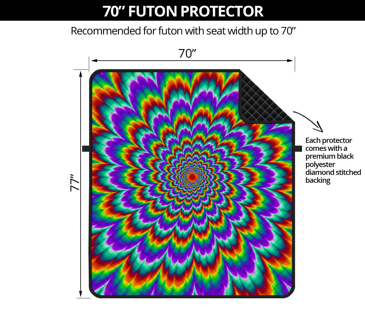 Psychedelic Expansion Optical Illusion Futon Protector