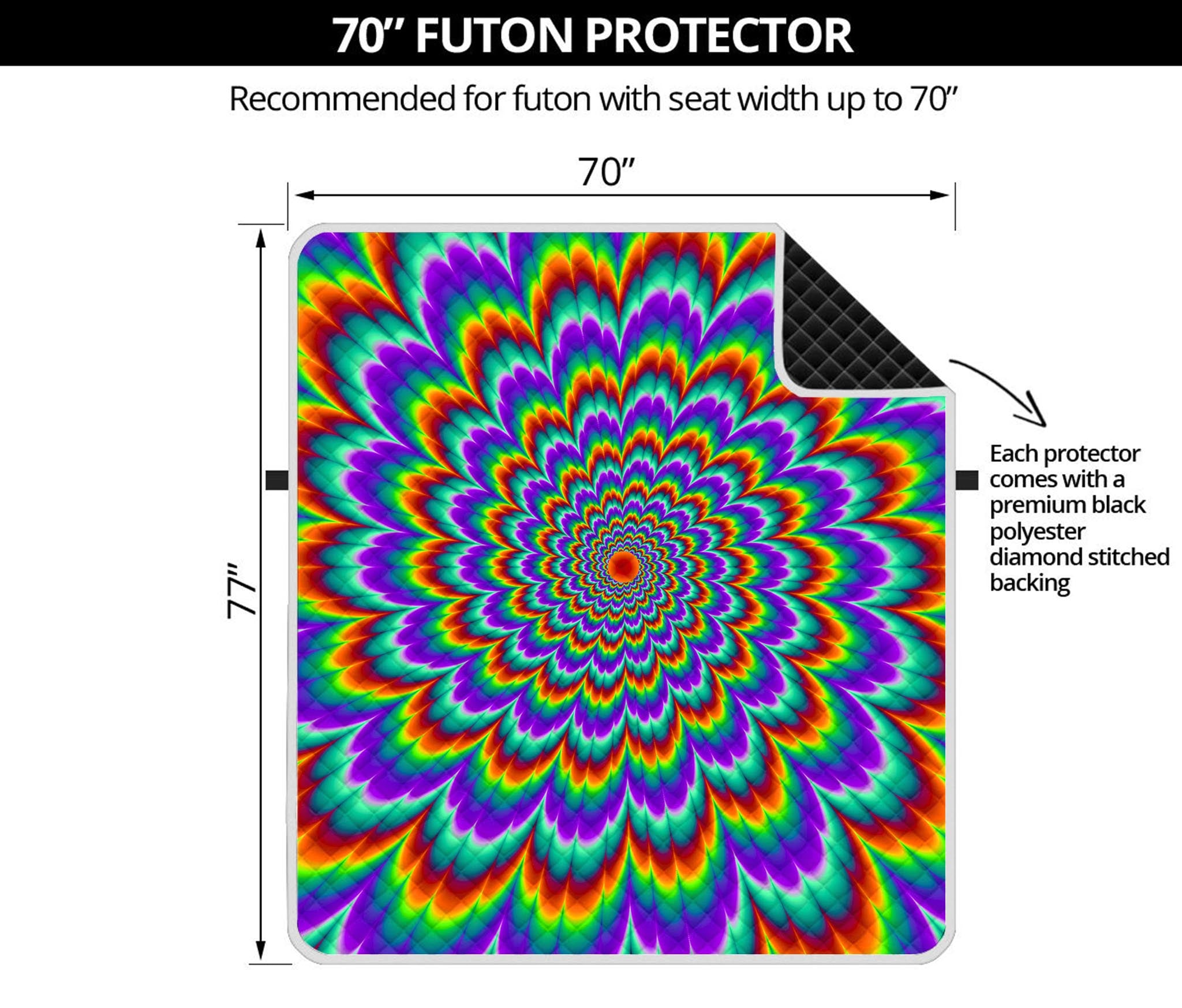 Psychedelic Expansion Optical Illusion Futon Protector