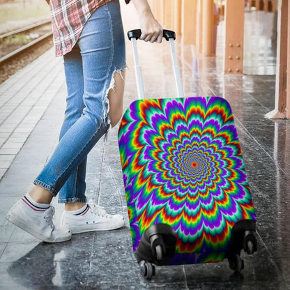 Psychedelic Expansion Optical Illusion Luggage Cover GearFrost