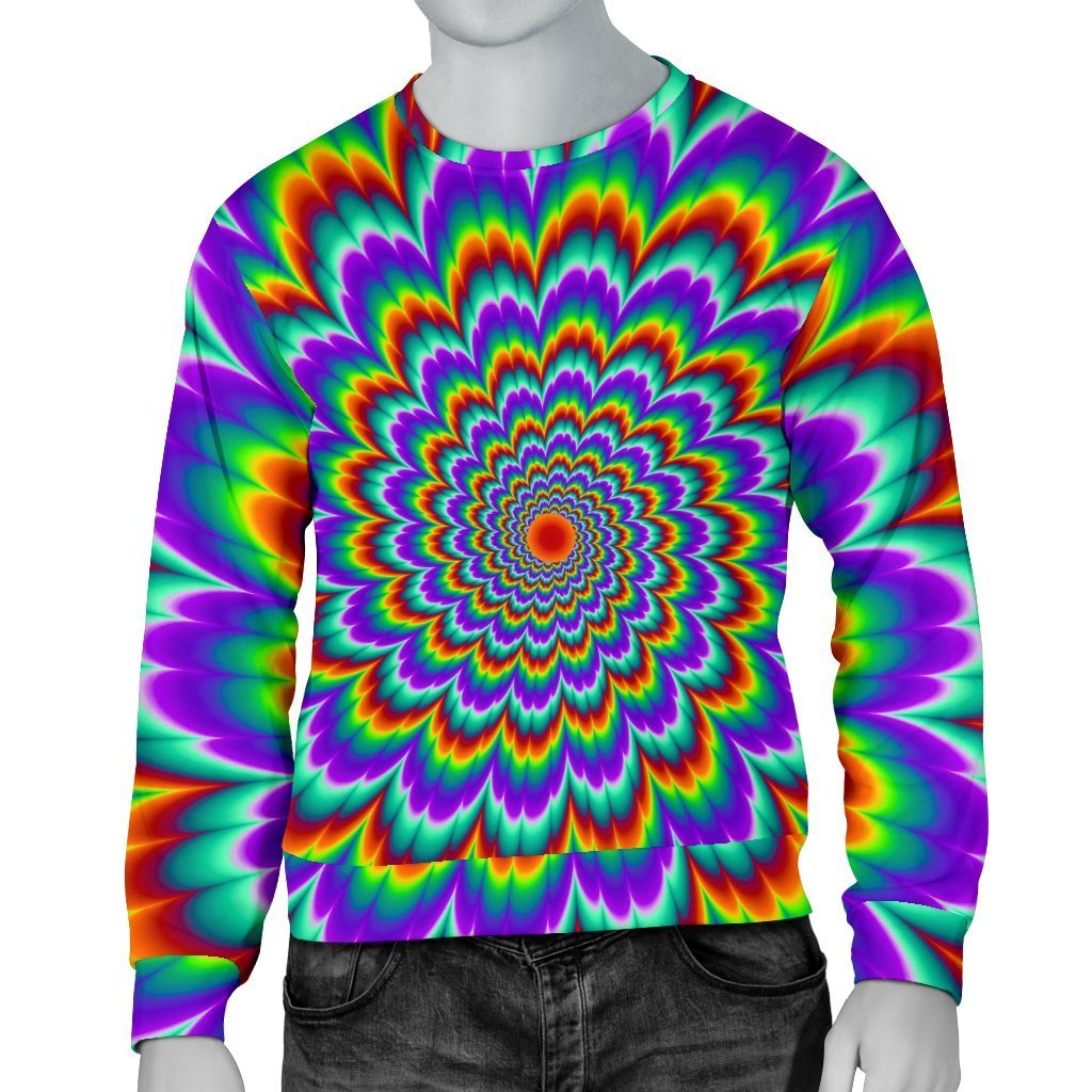 Psychedelic Expansion Optical Illusion Men's Crewneck Sweatshirt GearFrost