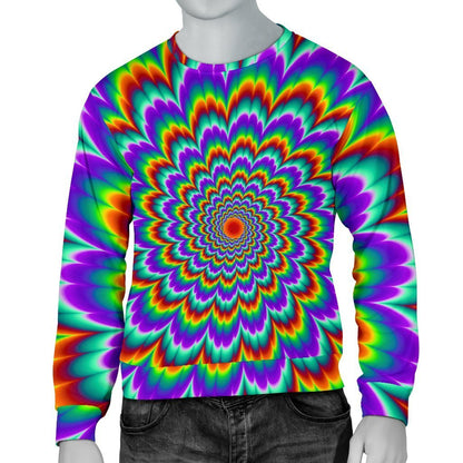 Psychedelic Expansion Optical Illusion Men's Crewneck Sweatshirt GearFrost