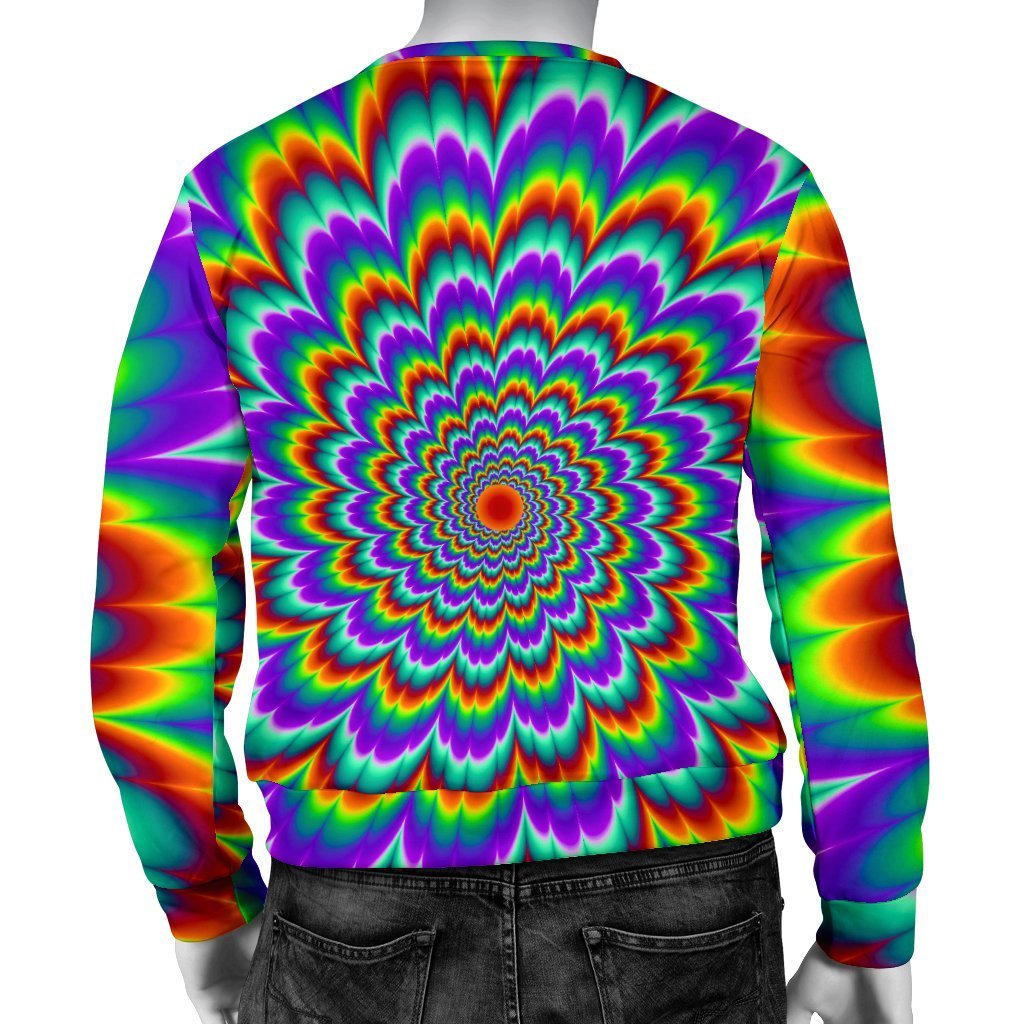 Psychedelic Expansion Optical Illusion Men's Crewneck Sweatshirt GearFrost