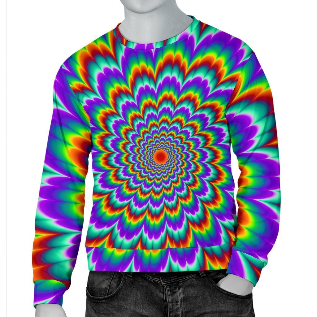 Psychedelic Expansion Optical Illusion Men's Crewneck Sweatshirt GearFrost