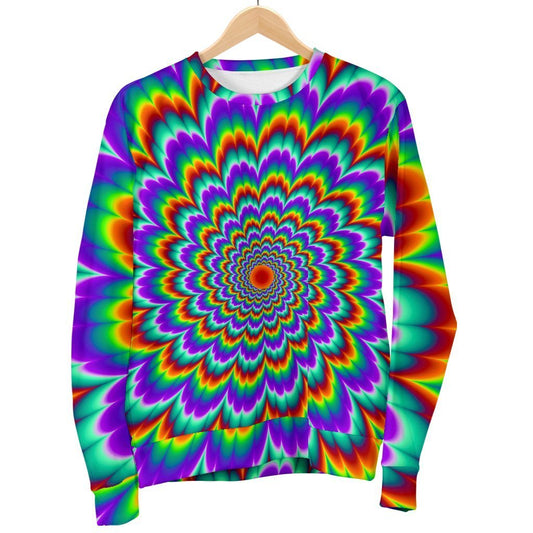 Psychedelic Expansion Optical Illusion Men's Crewneck Sweatshirt GearFrost