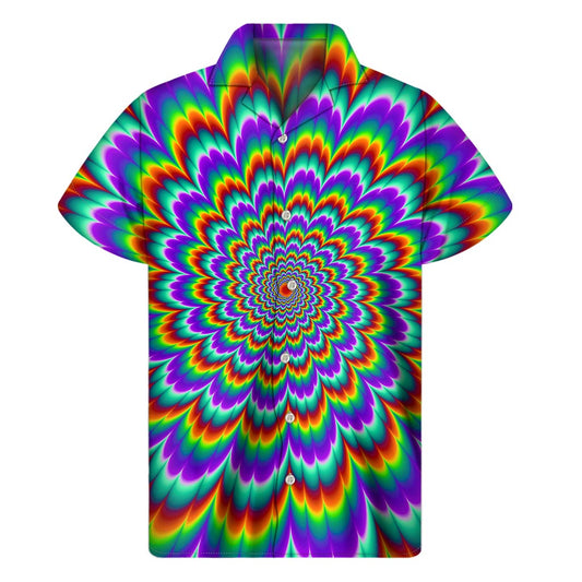 Psychedelic Expansion Optical Illusion Men's Short Sleeve Shirt