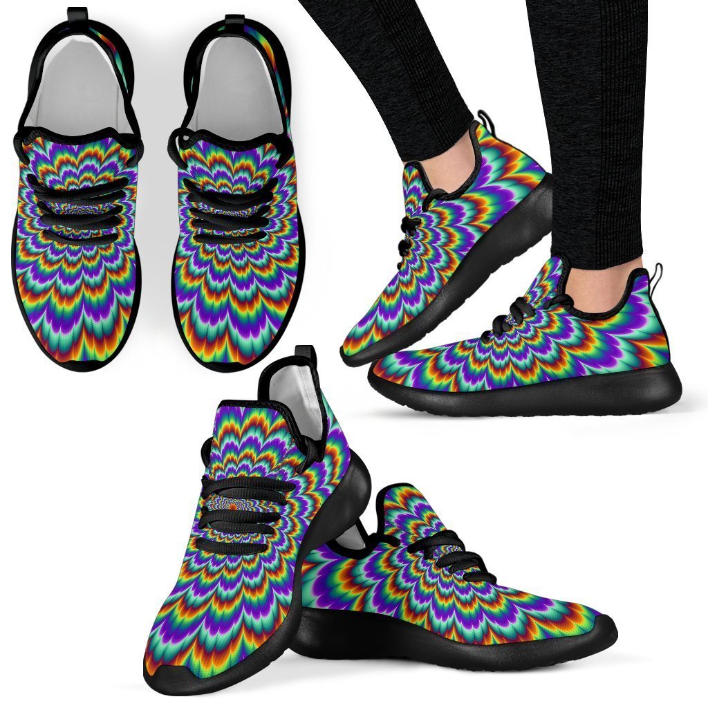 Psychedelic Expansion Optical Illusion Mesh Knit Shoes GearFrost