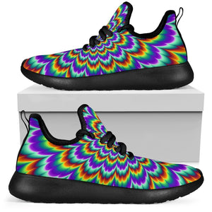 Psychedelic Expansion Optical Illusion Mesh Knit Shoes GearFrost