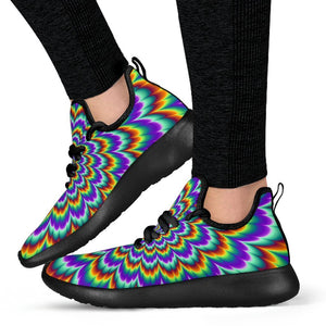 Psychedelic Expansion Optical Illusion Mesh Knit Shoes GearFrost