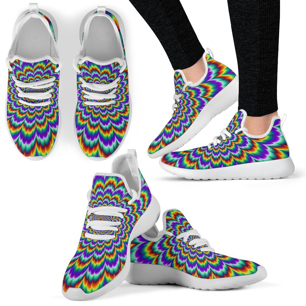 Psychedelic Expansion Optical Illusion Mesh Knit Shoes GearFrost