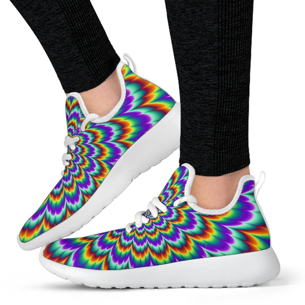 Psychedelic Expansion Optical Illusion Mesh Knit Shoes GearFrost