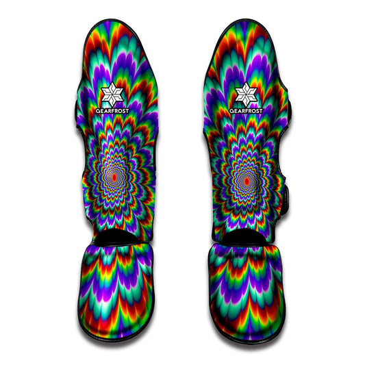 Psychedelic Expansion Optical Illusion Muay Thai Shin Guard
