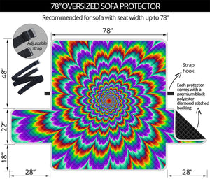 Psychedelic Expansion Optical Illusion Oversized Sofa Protector