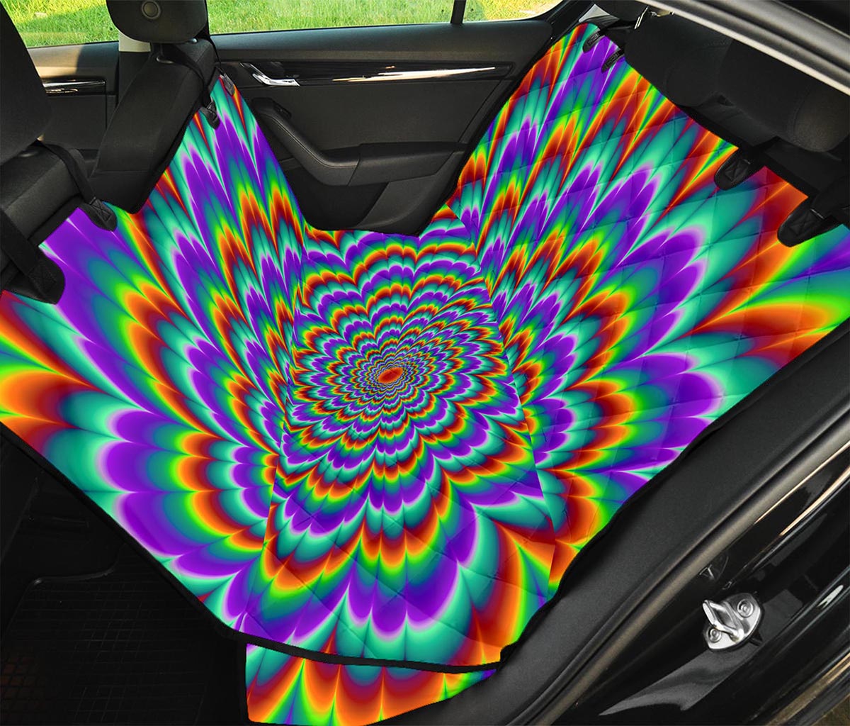 Psychedelic Expansion Optical Illusion Pet Car Back Seat Cover