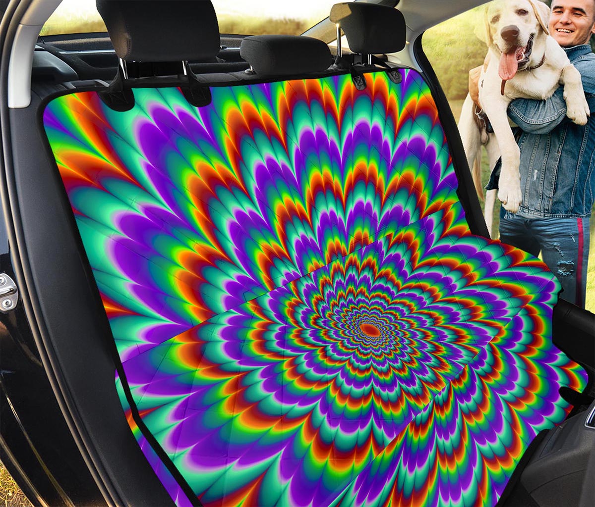 Psychedelic Expansion Optical Illusion Pet Car Back Seat Cover