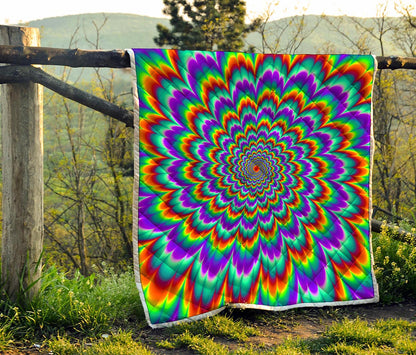 Psychedelic Expansion Optical Illusion Quilt