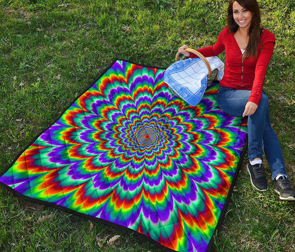 Psychedelic Expansion Optical Illusion Quilt