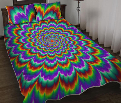 Psychedelic Expansion Optical Illusion Quilt Bed Set
