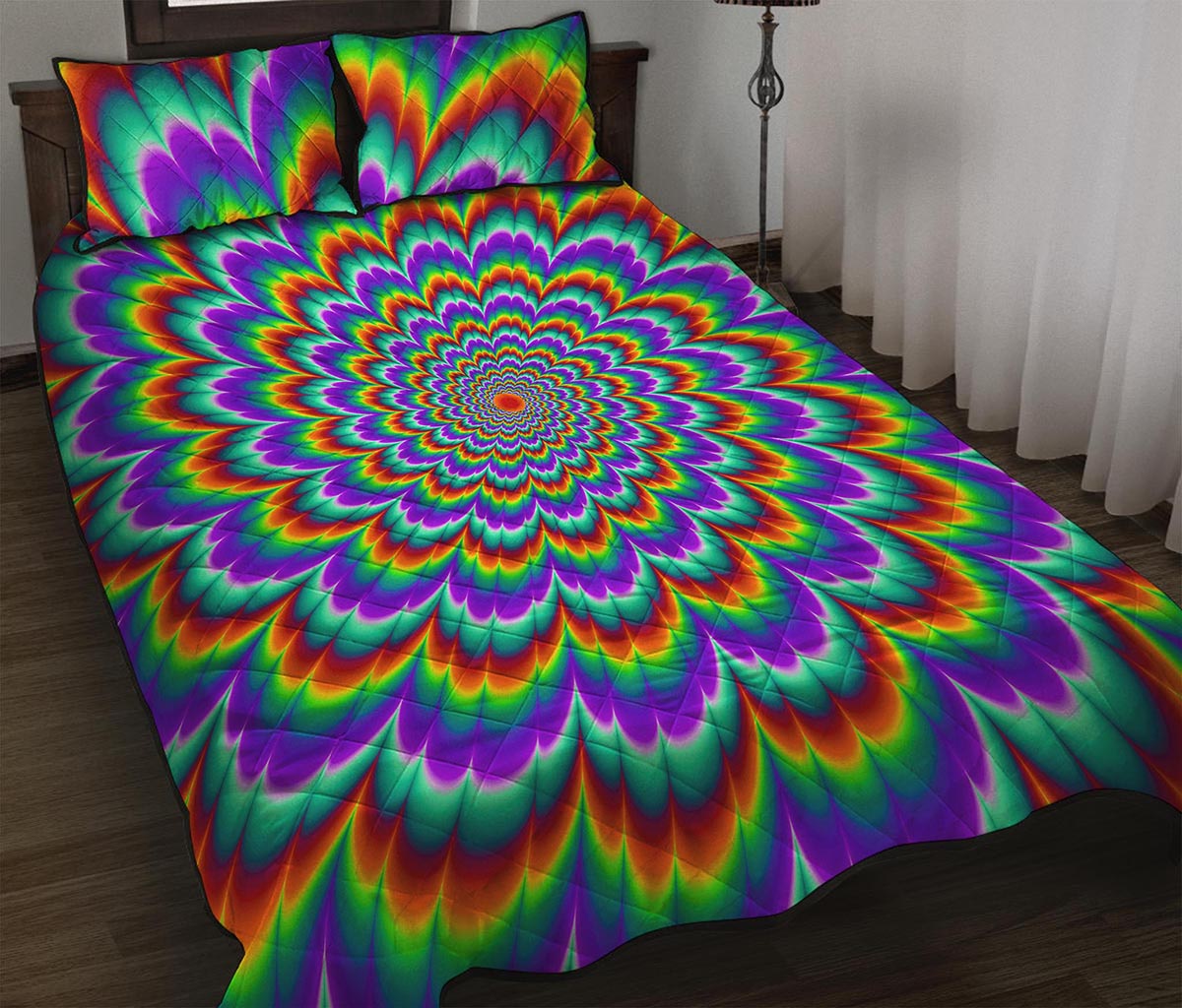 Psychedelic Expansion Optical Illusion Quilt Bed Set