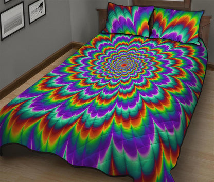 Psychedelic Expansion Optical Illusion Quilt Bed Set