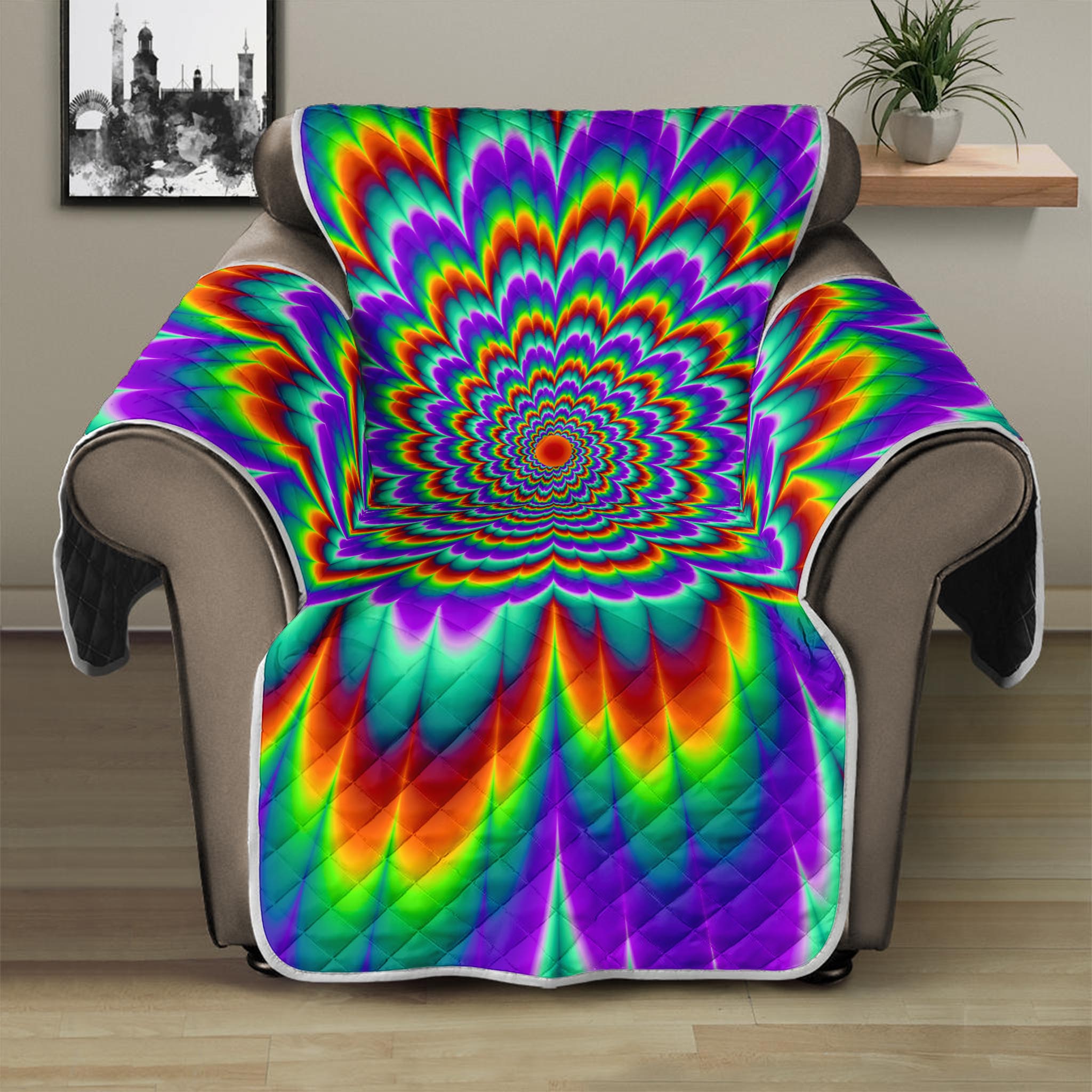 Psychedelic Expansion Optical Illusion Recliner Protector