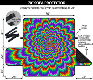 Psychedelic Expansion Optical Illusion Sofa Protector