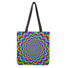 Psychedelic Expansion Optical Illusion Tote Bag
