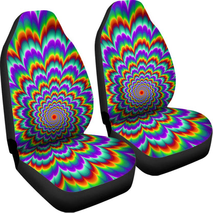 Psychedelic Expansion Optical Illusion Universal Fit Car Seat Covers
