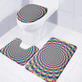 Psychedelic Explosion Optical Illusion 3 Piece Bath Mat Set