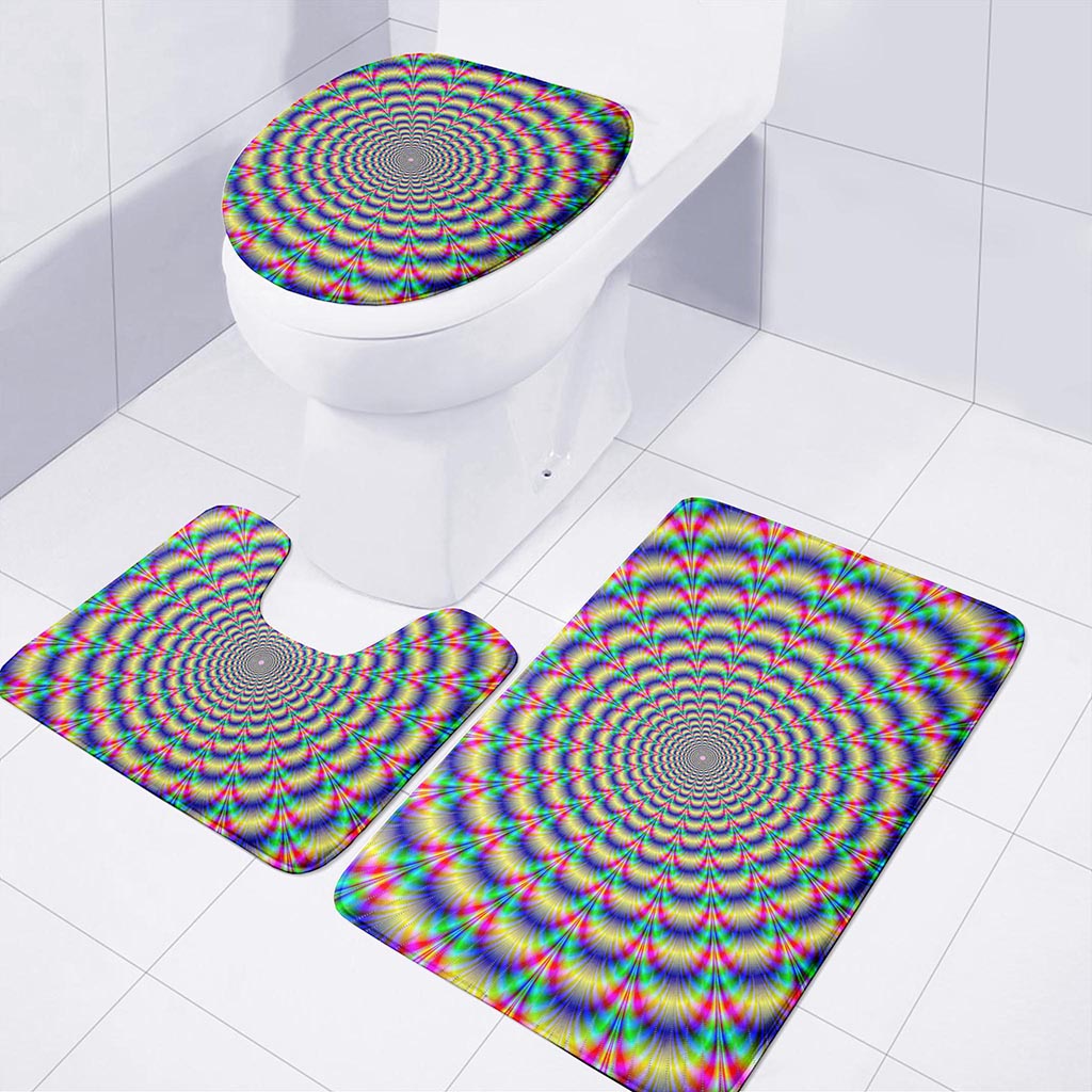 Psychedelic Explosion Optical Illusion 3 Piece Bath Mat Set