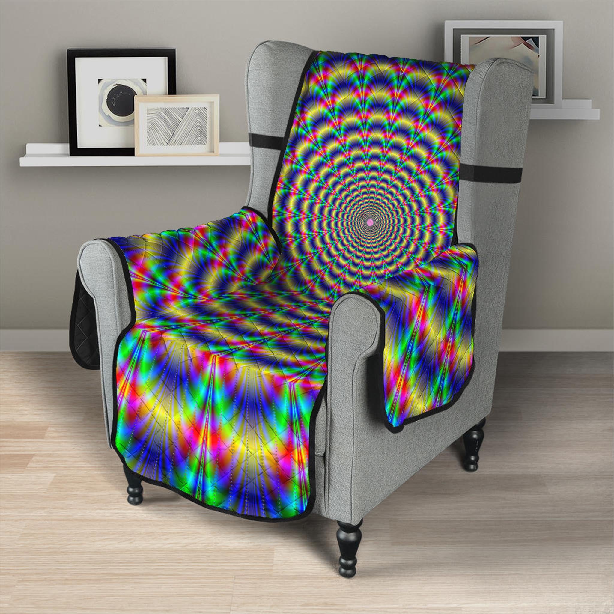 Psychedelic Explosion Optical Illusion Armchair Protector