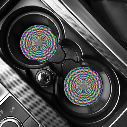 Psychedelic Explosion Optical Illusion Car Coasters