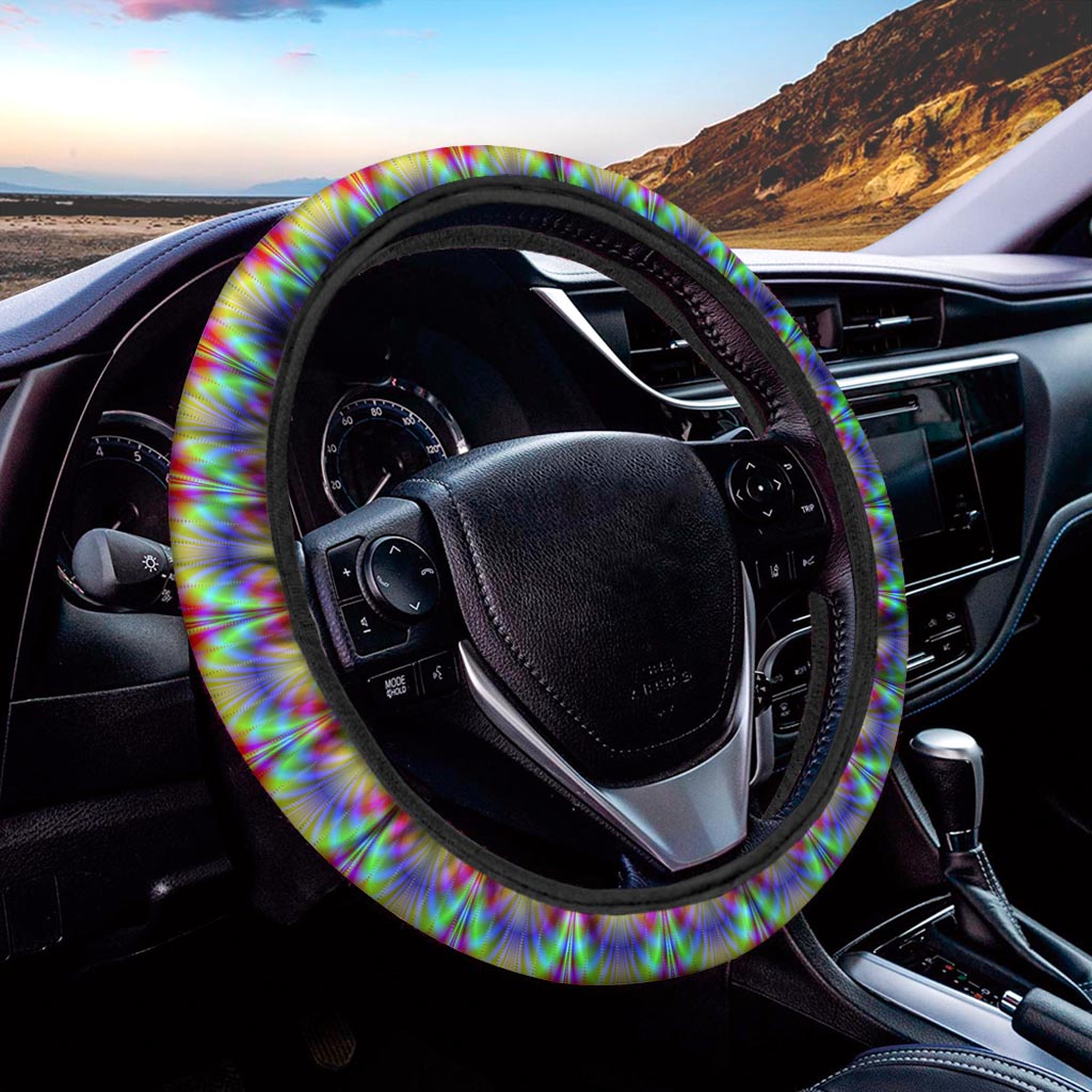 Psychedelic Explosion Optical Illusion Car Steering Wheel Cover
