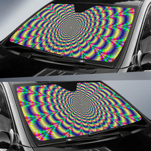 Psychedelic Explosion Optical Illusion Car Sun Shade GearFrost