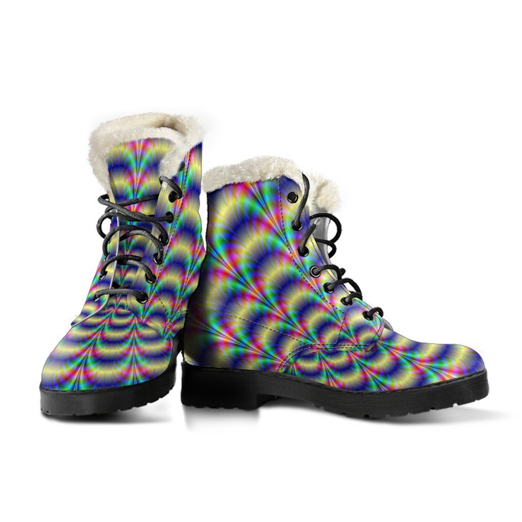 Psychedelic Explosion Optical Illusion Comfy Boots GearFrost