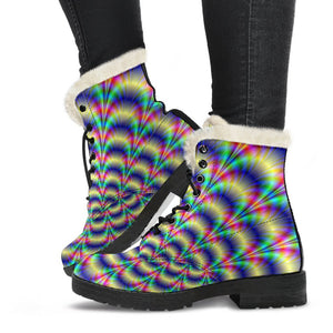Psychedelic Explosion Optical Illusion Comfy Boots GearFrost