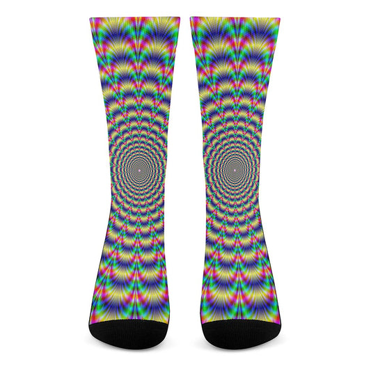 Psychedelic Explosion Optical Illusion Crew Socks