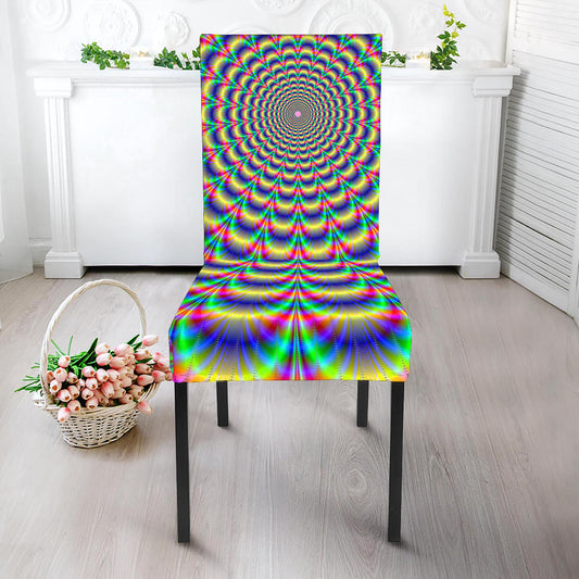 Psychedelic Explosion Optical Illusion Dining Chair Slipcover