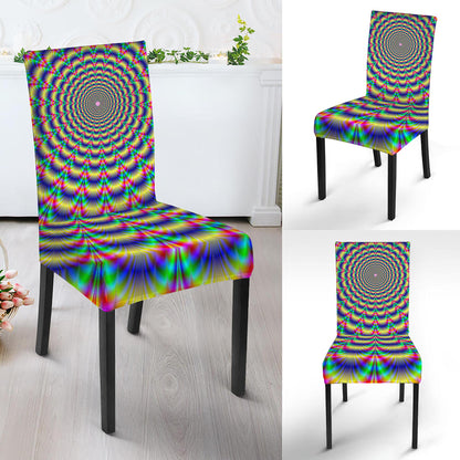 Psychedelic Explosion Optical Illusion Dining Chair Slipcover