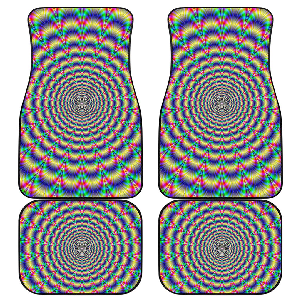 Psychedelic Explosion Optical Illusion Front and Back Car Floor Mats