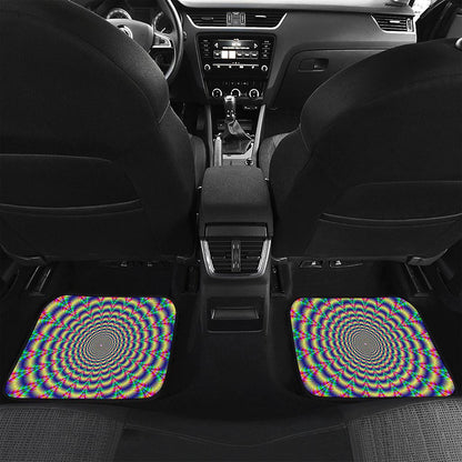 Psychedelic Explosion Optical Illusion Front and Back Car Floor Mats