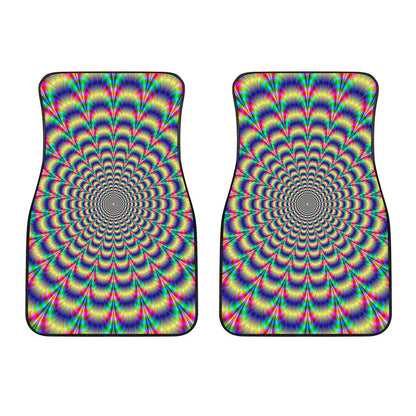 Psychedelic Explosion Optical Illusion Front Car Floor Mats