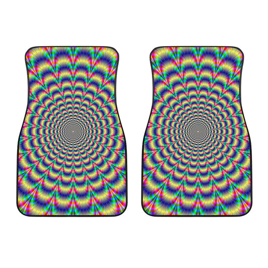 Psychedelic Explosion Optical Illusion Front Car Floor Mats
