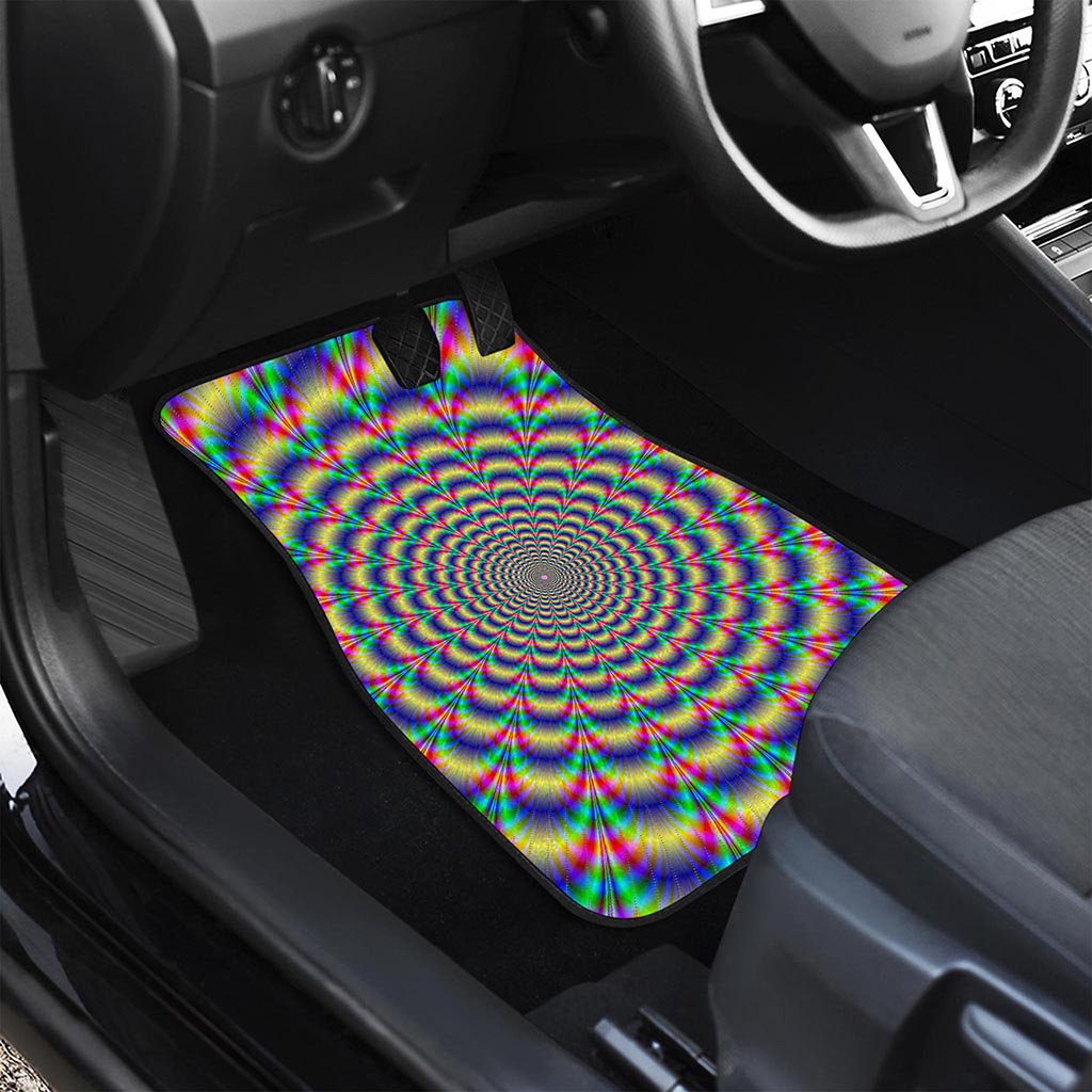 Psychedelic Explosion Optical Illusion Front Car Floor Mats