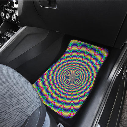 Psychedelic Explosion Optical Illusion Front Car Floor Mats