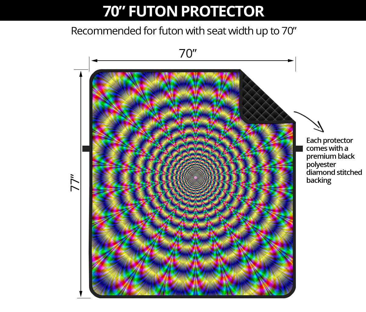 Psychedelic Explosion Optical Illusion Futon Protector