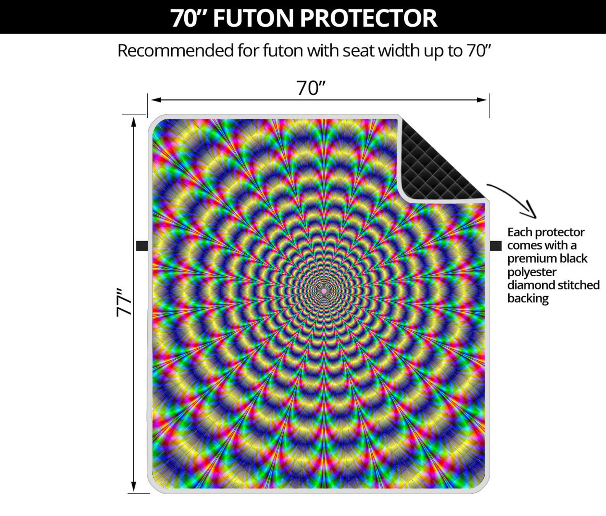 Psychedelic Explosion Optical Illusion Futon Protector