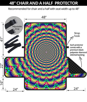 Psychedelic Explosion Optical Illusion Half Sofa Protector