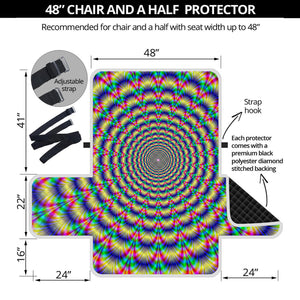 Psychedelic Explosion Optical Illusion Half Sofa Protector