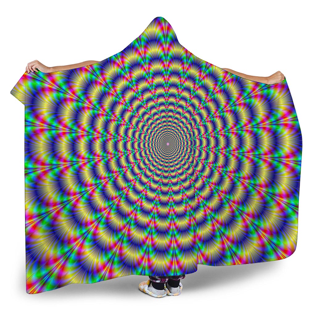 Psychedelic Explosion Optical Illusion Hooded Blanket
