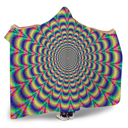Psychedelic Explosion Optical Illusion Hooded Blanket